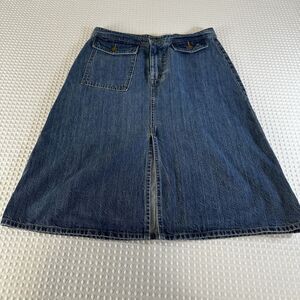 Levi’s Jeans Skirt Women’s Size 27 Midi Front Slit Cotton A-Line